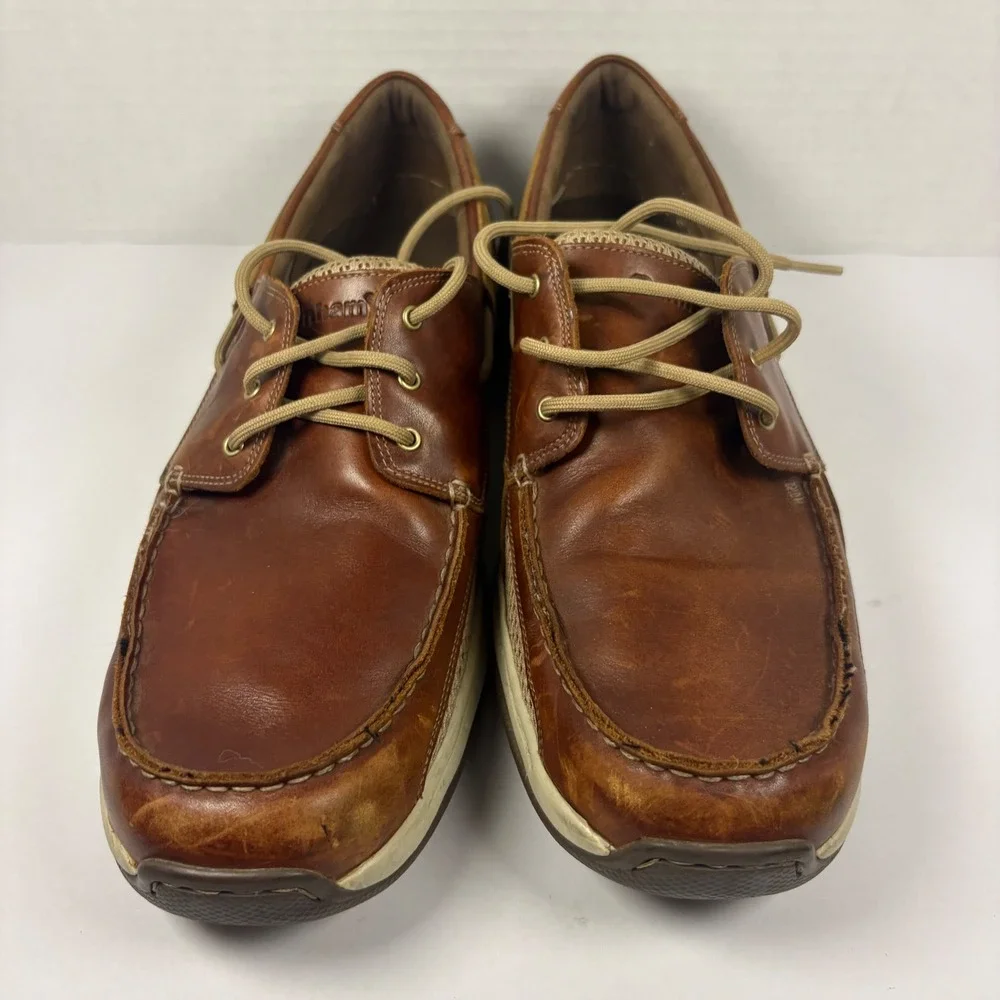 Dunham Captain Mens Brown Leather Mesh Boat Shoes Loafers MCN410BR Size 13 D